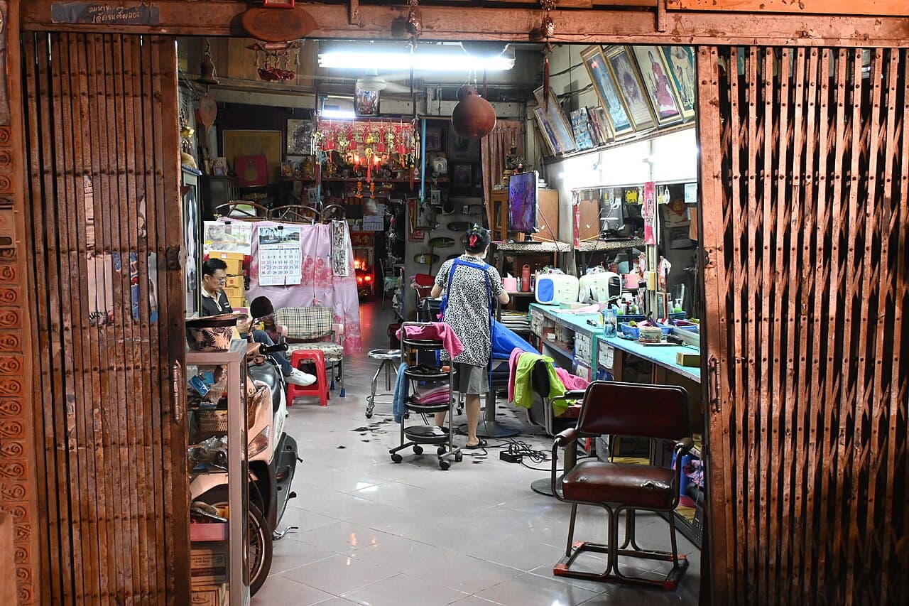 Interior de la barbería
